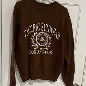 Pacific Sunwear Dark Brown Crewneck Sweater